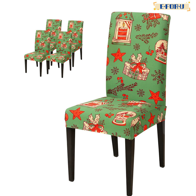 Red Barrel Studio® Christmas Box Cushion Dining Chair Slipcover Wayfair
